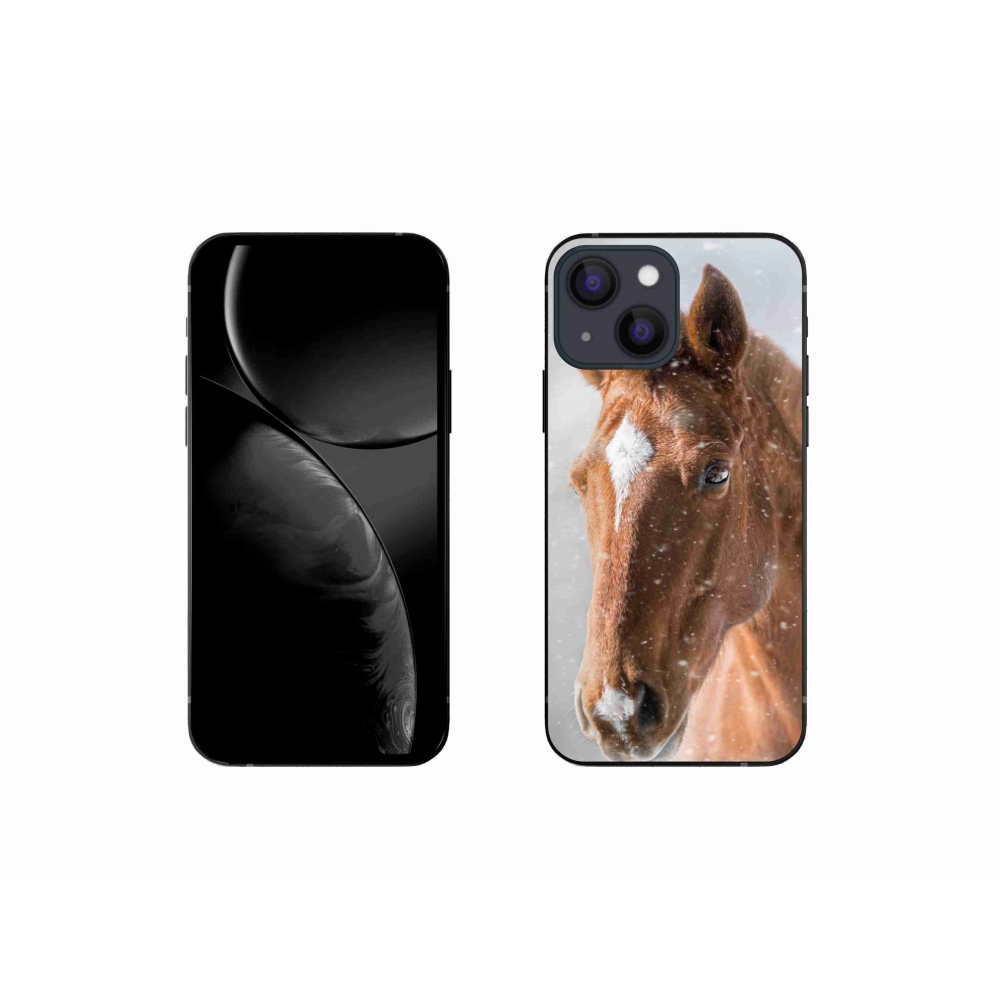 Gelový kryt mmCase na iPhone 13 mini - hnědý kůň 2