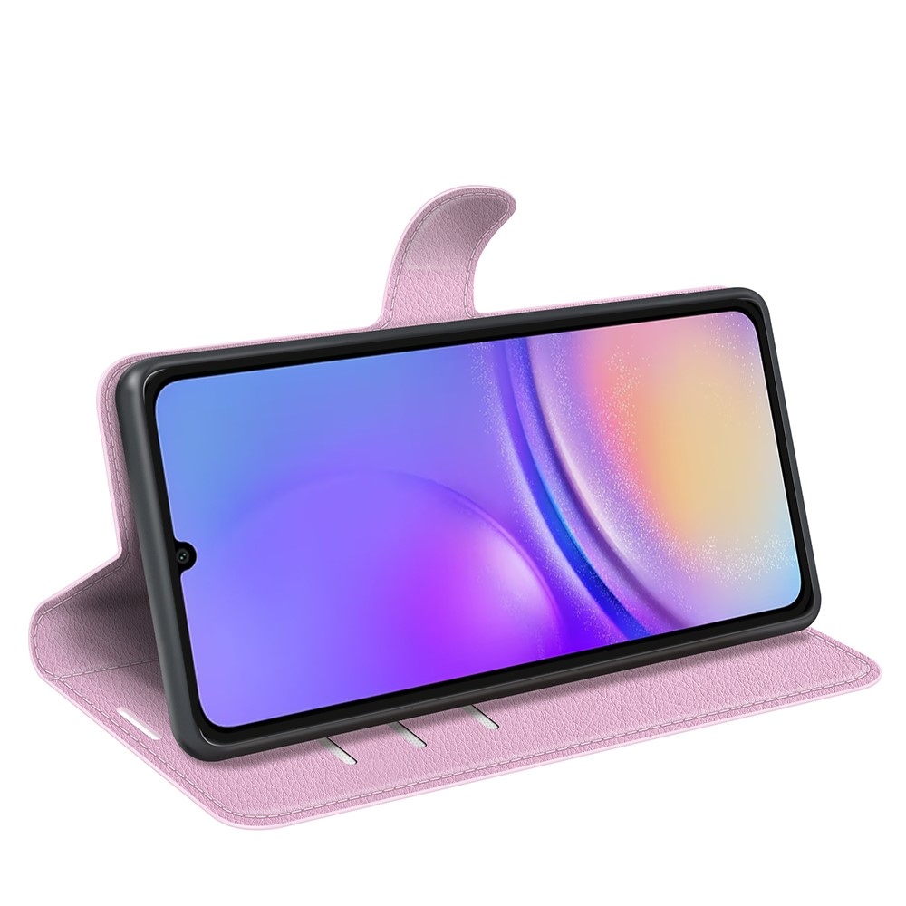 Litchi knížkové pouzdro na Samsung Galaxy A06 4G - růžové
