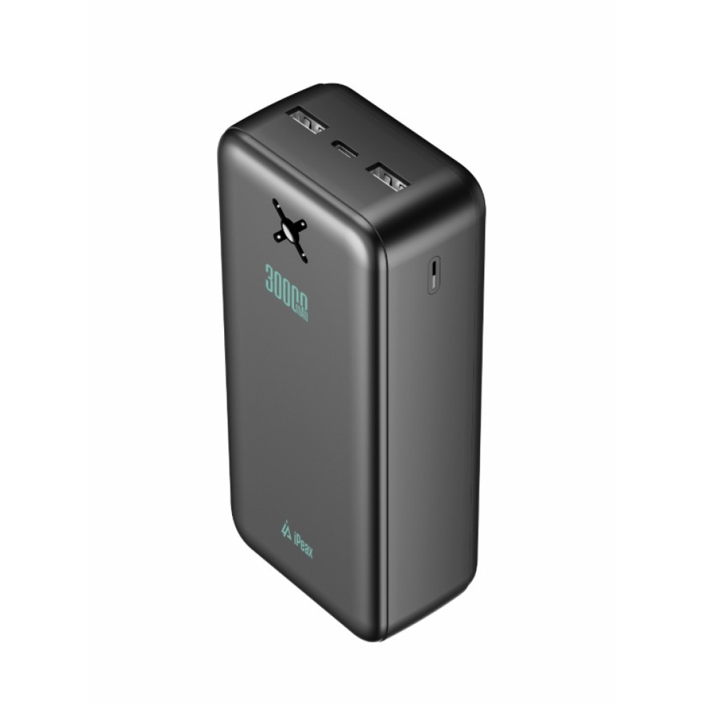 iPEAX Powerbanka 30 000 mAh 10,5W 2x USB-A, černá