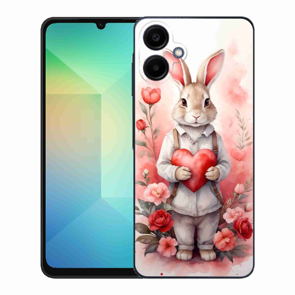 Gelový kryt mmCase na Samsung Galaxy A06 4G - zajíc se srdíčkem