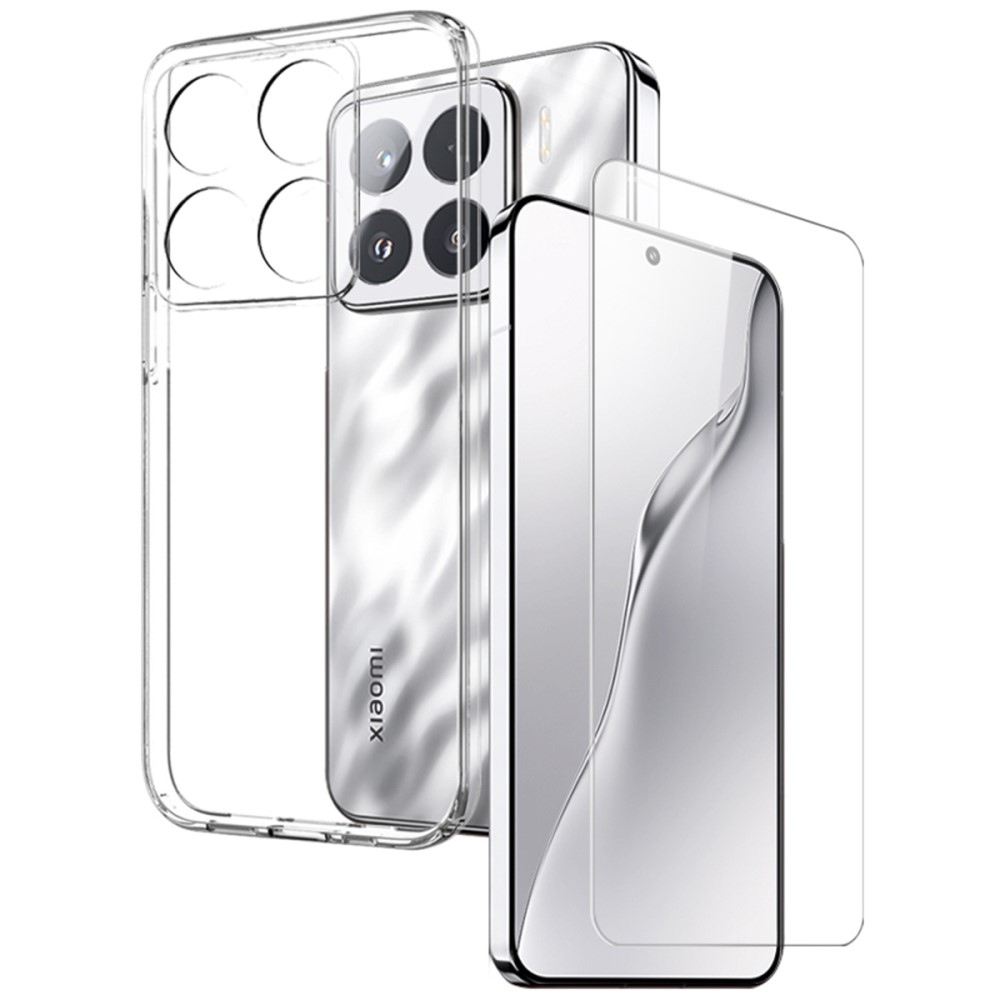 NORTHJO průhledný gelový obal + tvrzené sklo na Xiaomi 15 - průhledný