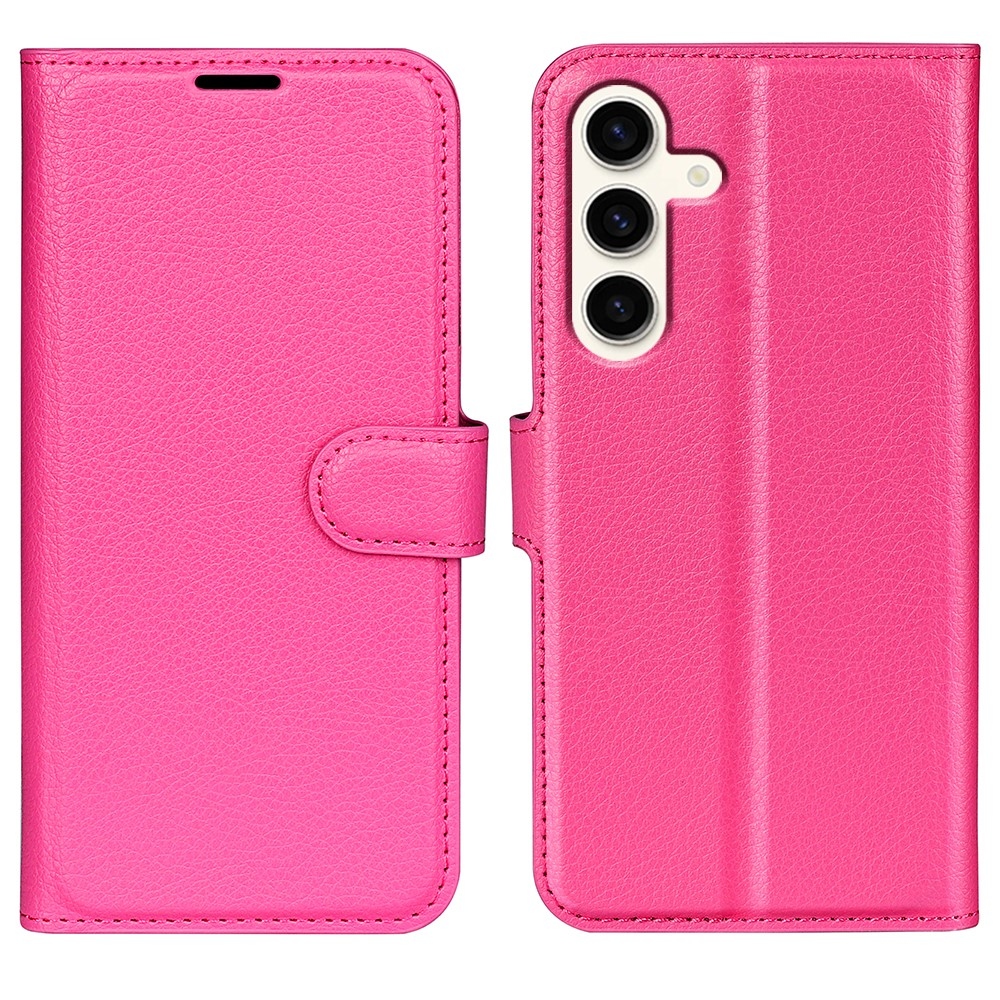Litchi knížkové pouzdro na Samsung Galaxy S24+ - rose