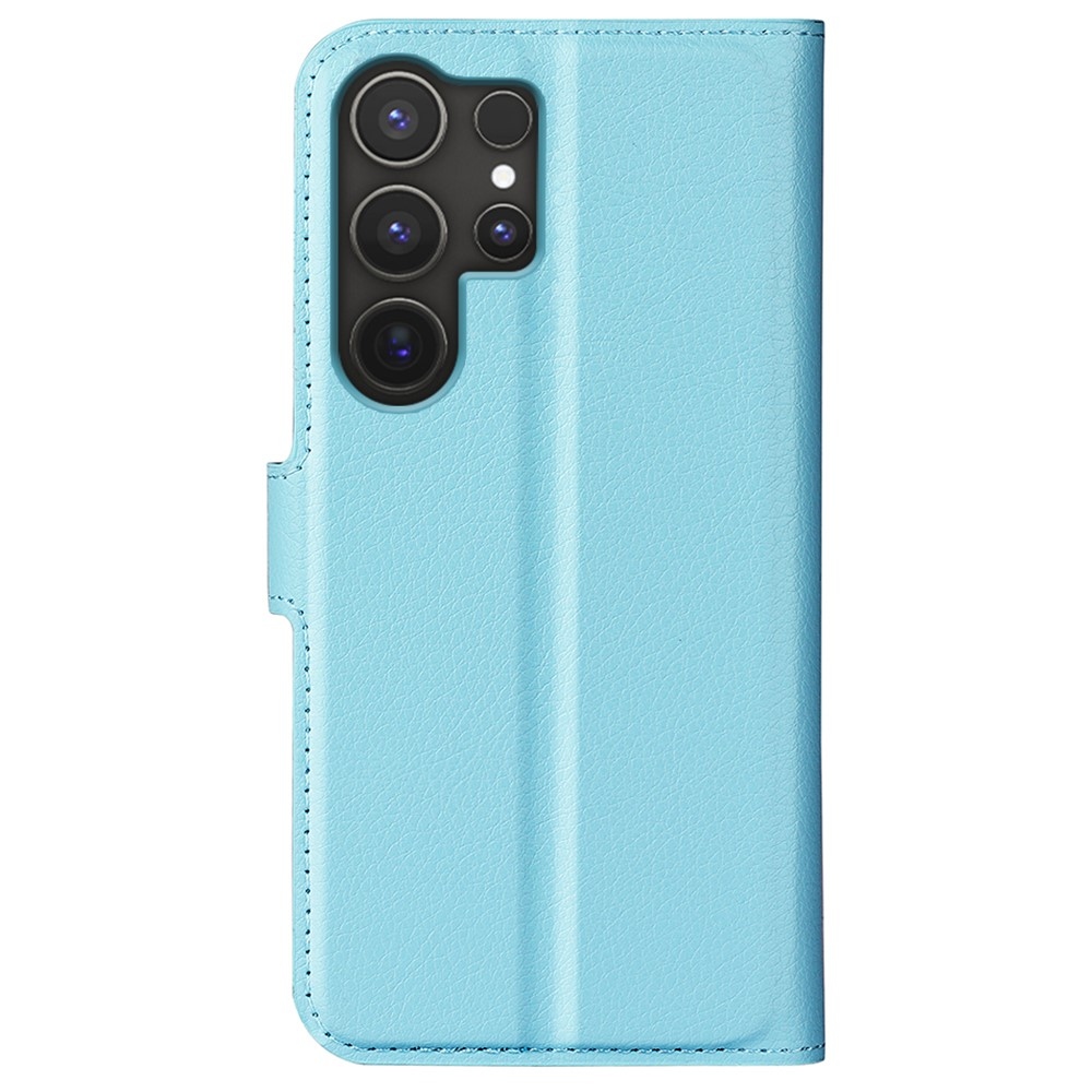 Litchi knížkové pouzdro na Samsung Galaxy S25 Ultra - modré