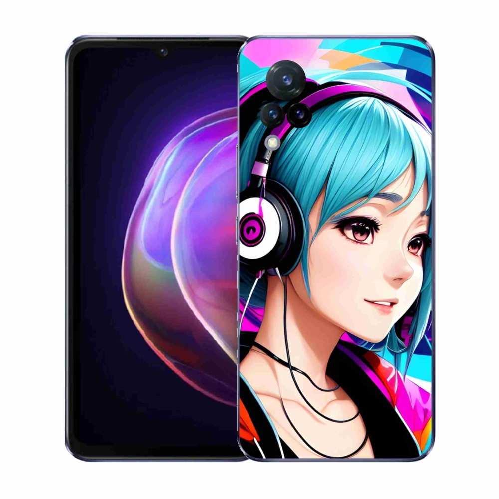 Gelový kryt mmCase na Vivo V21 4G/5G - dívka se sluchátky