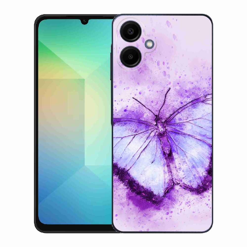 Gelový kryt mmCase na Samsung Galaxy A06 4G - fialový motýl