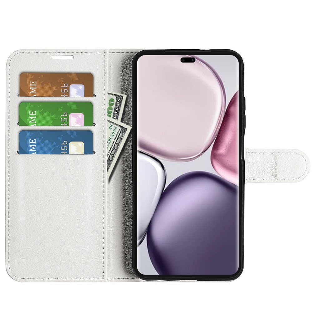 Litchi knížkové pouzdro na Honor Magic 7 Lite 5G - bílé