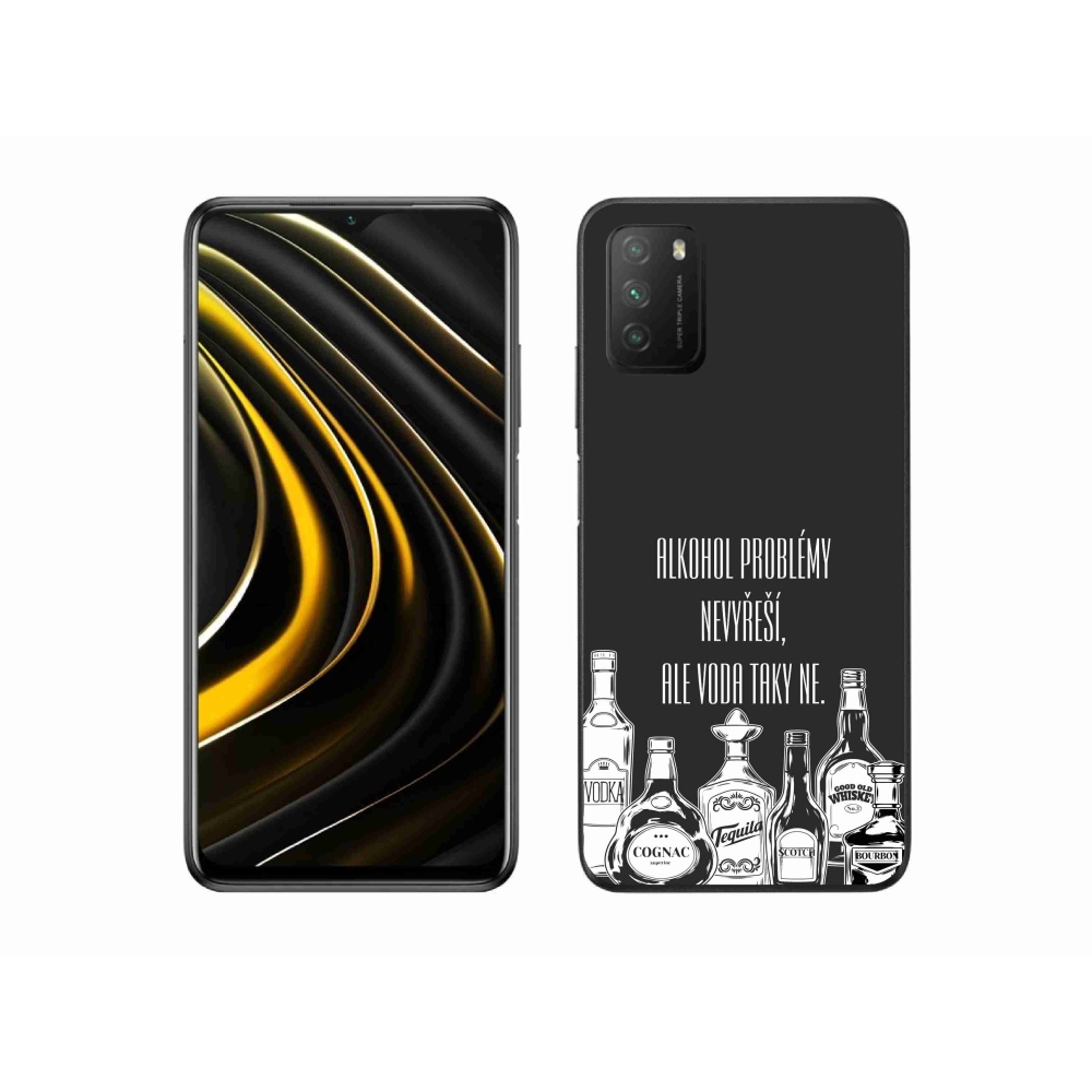 Gelový kryt mmCase na Xiaomi Poco M3 - vtipný text černé pozadí