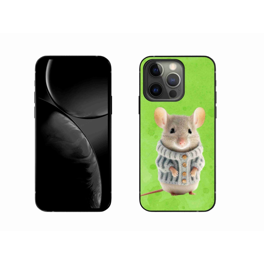 Gelový kryt mmCase na iPhone 13 Pro - myška ve svetru