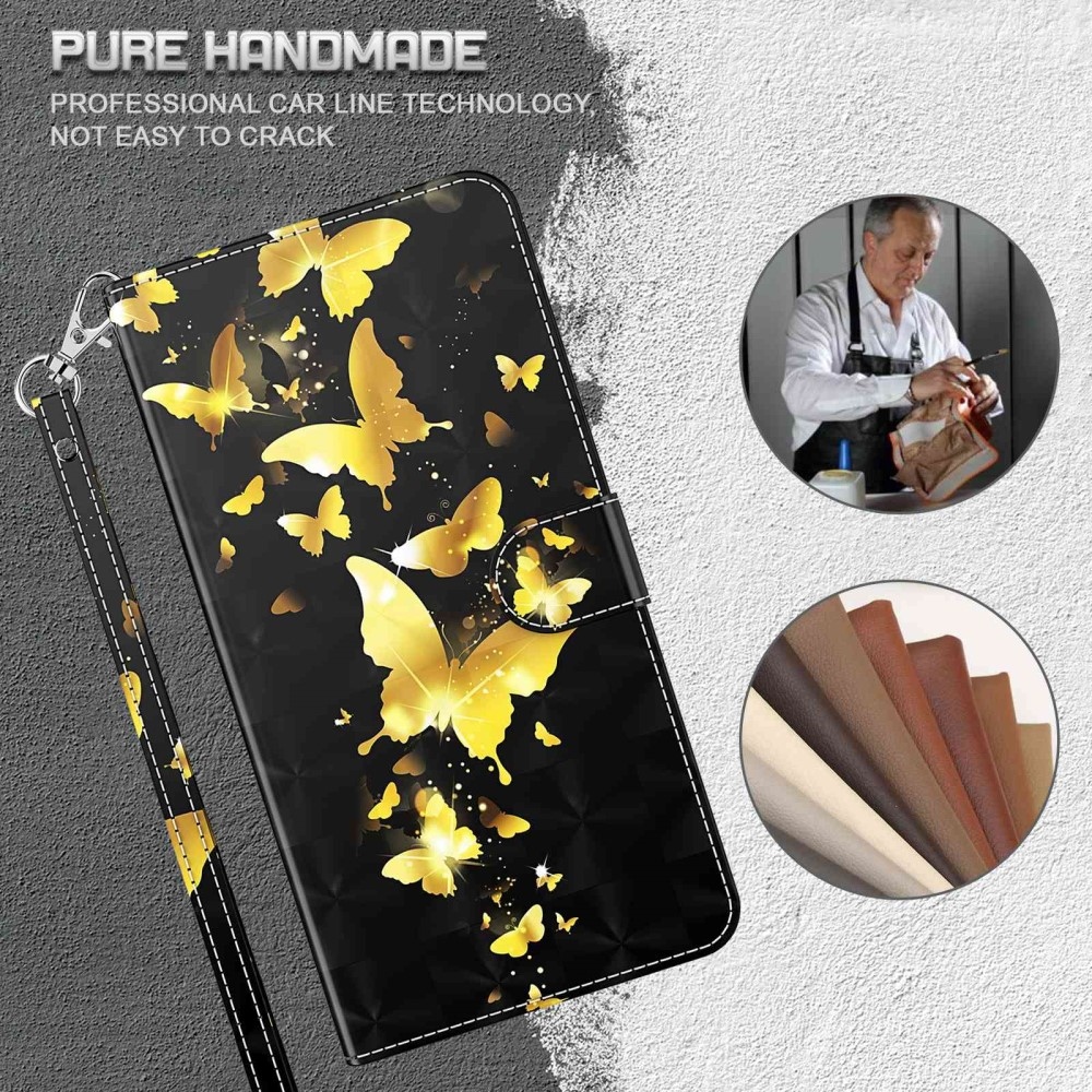 Print knížkové pouzdro na Samsung Galaxy S24 Ultra - zlatí motýli