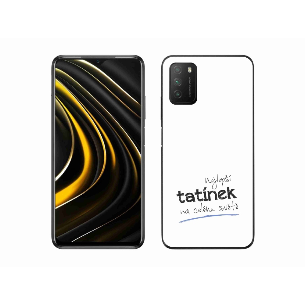 Gelový kryt mmCase na Xiaomi Poco M3 - nejlepší tatínek 4 bílé pozadí