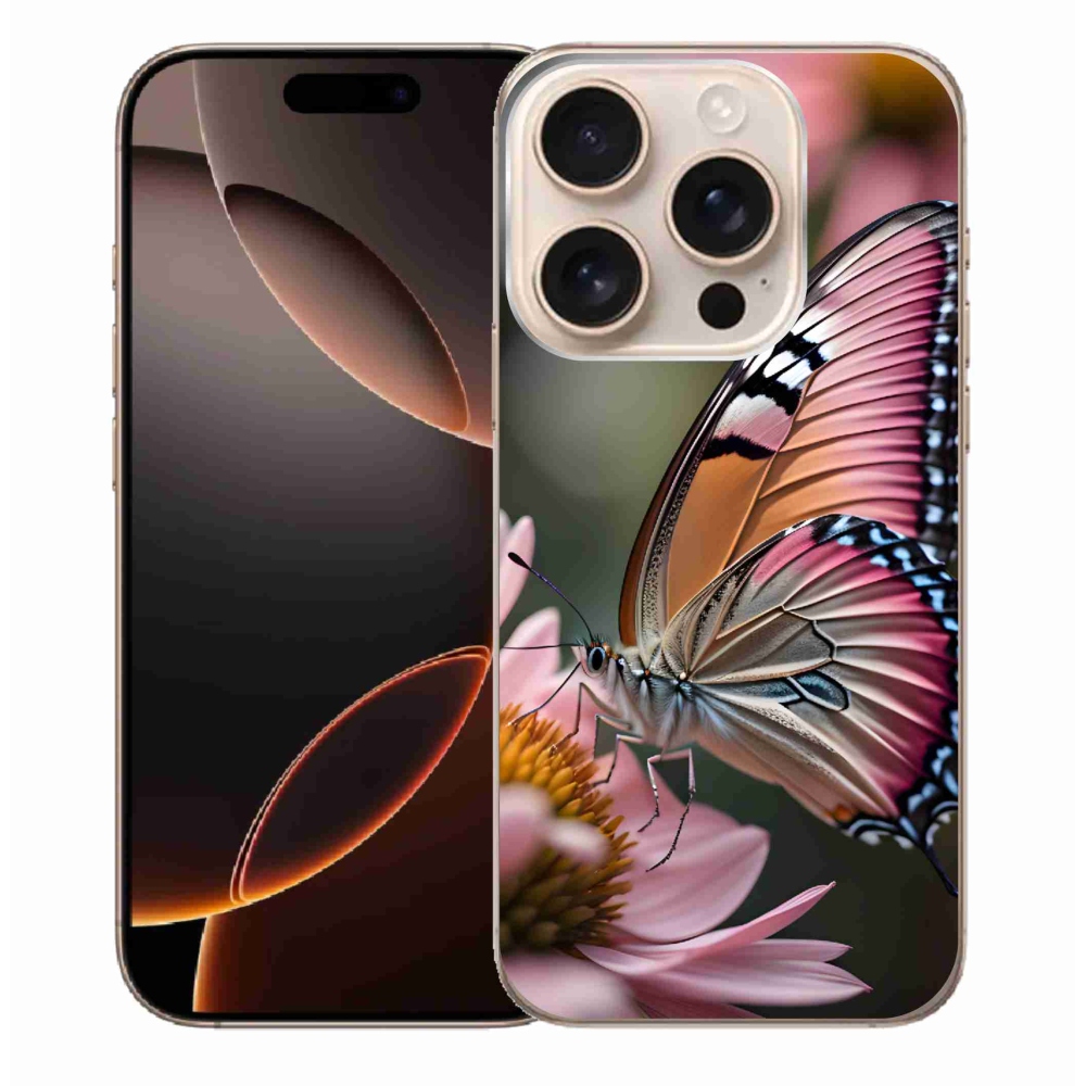 Gelový kryt mmCase na iPhone 16 Pro Max - barevný motýl