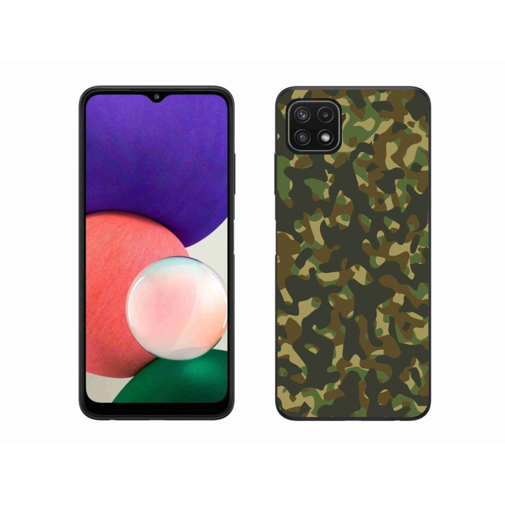 Gelový kryt mmCase na Samsung Galaxy A22 5G - maskáčový vzor 1