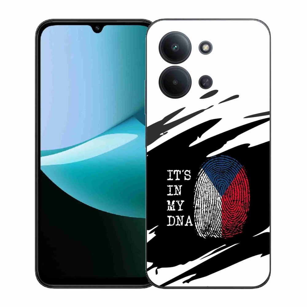 Gelový kryt mmCase na Xiaomi Redmi 15C 4G (171mm)/Poco C85 4G (171mm) - vlajka otisk prstu černobílé pozadí