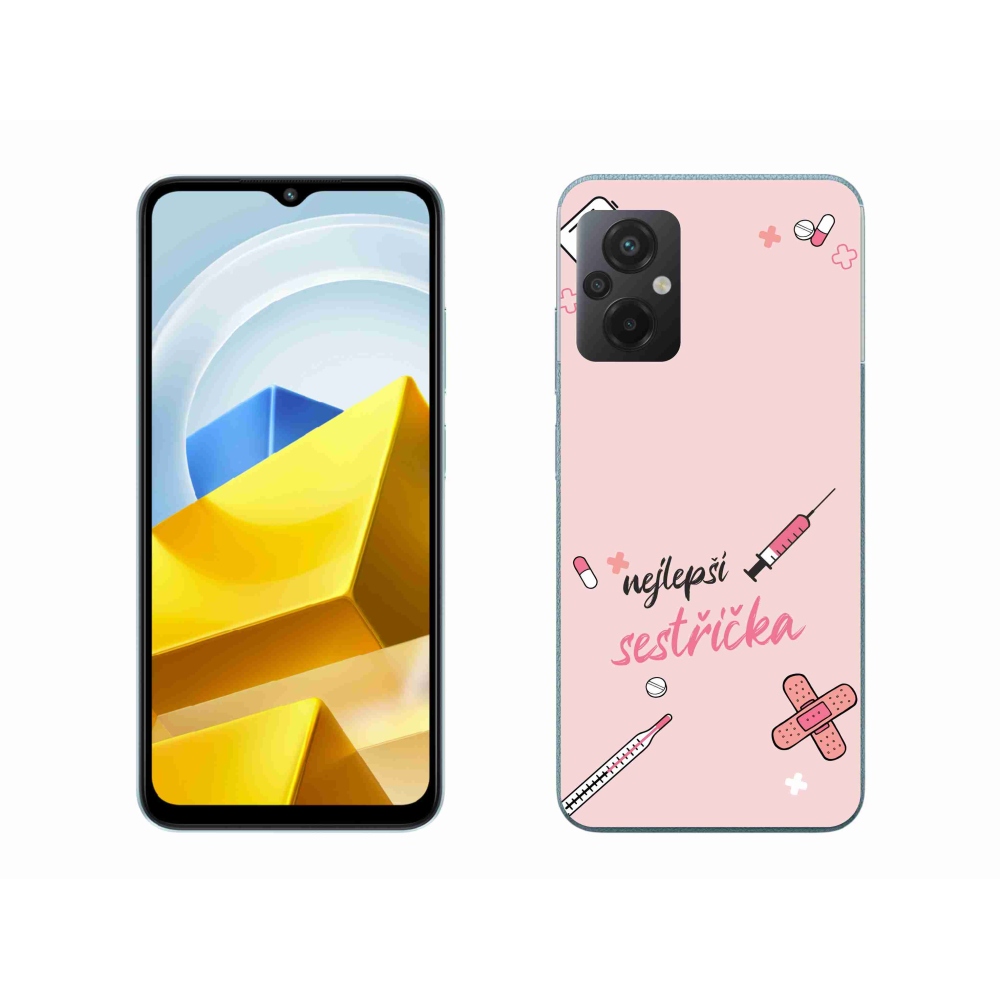 Gelový kryt mmCase na Xiaomi Poco M5 4G - nejlepší sestřička růžové pozadí