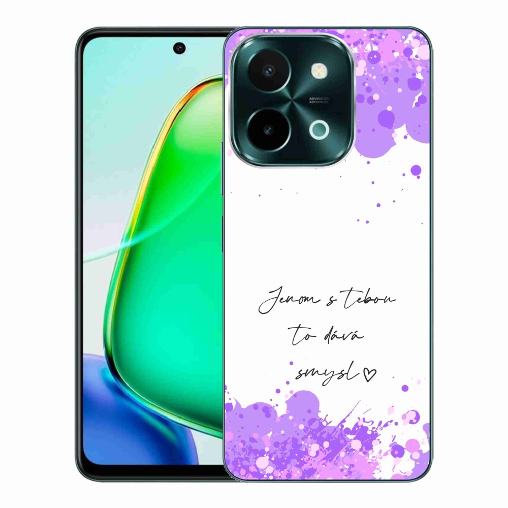 Gelový kryt mmCase na Vivo Y28 - zamilovaný text bílé pozadí