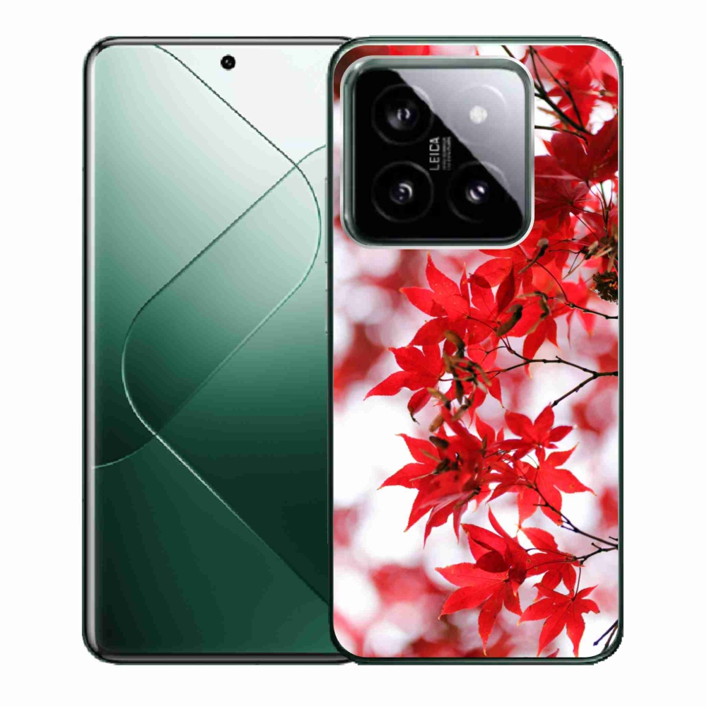 Gelový kryt mmCase na Xiaomi 14 - červené listy