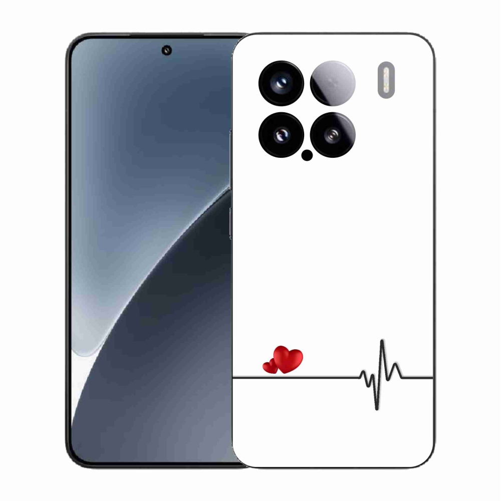 Gelový kryt mmCase na Xiaomi 15 - srdce a tep bílé pozadí