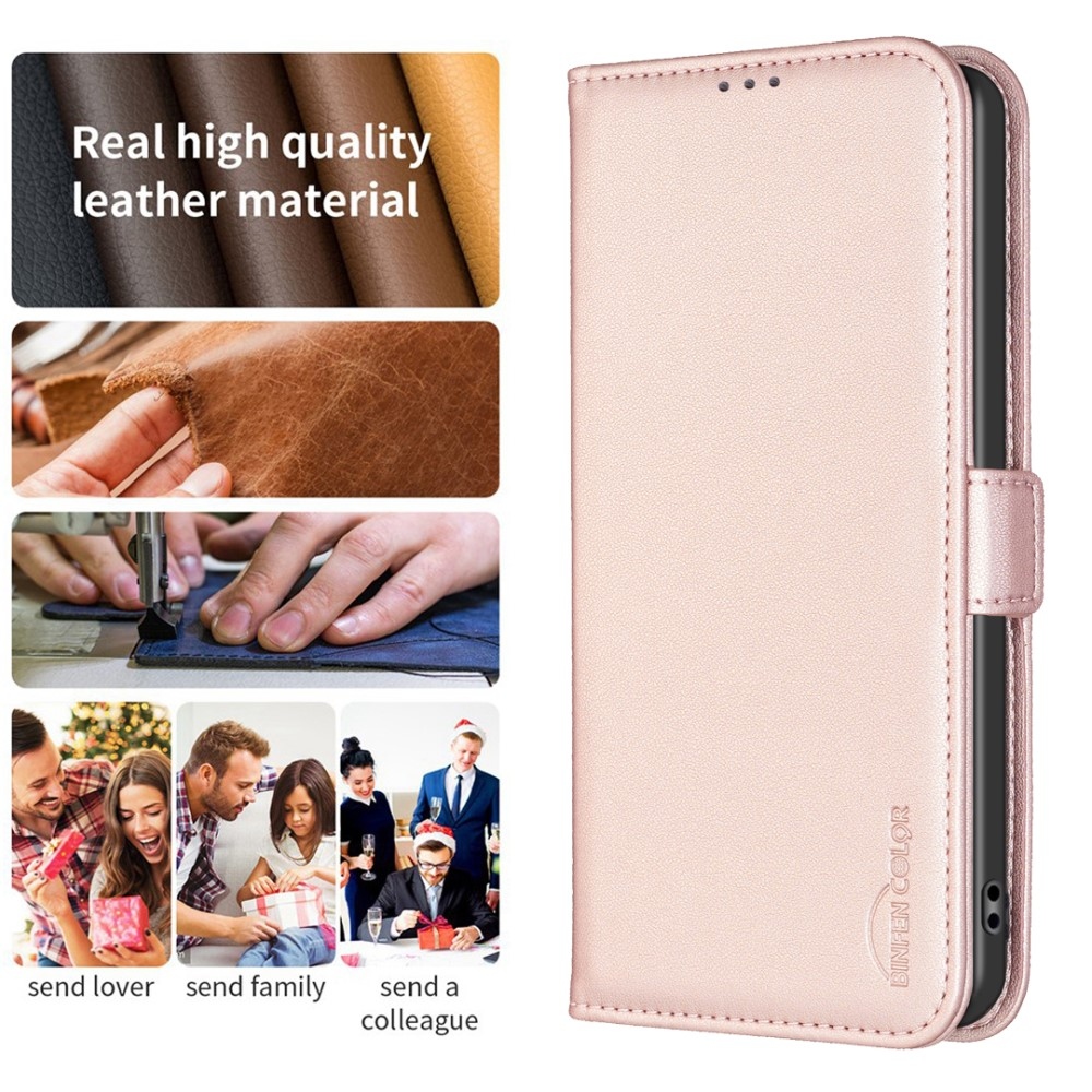 BNF knížkové pouzdro na Xiaomi Redmi 13 4G/Poco M6 4G - růžovozlaté