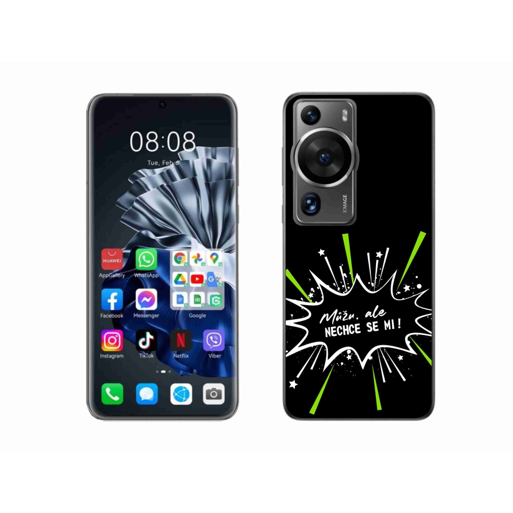 Gelový kryt mmCase na Huawei P60 Pro - vtipný text 11 černé pozadí