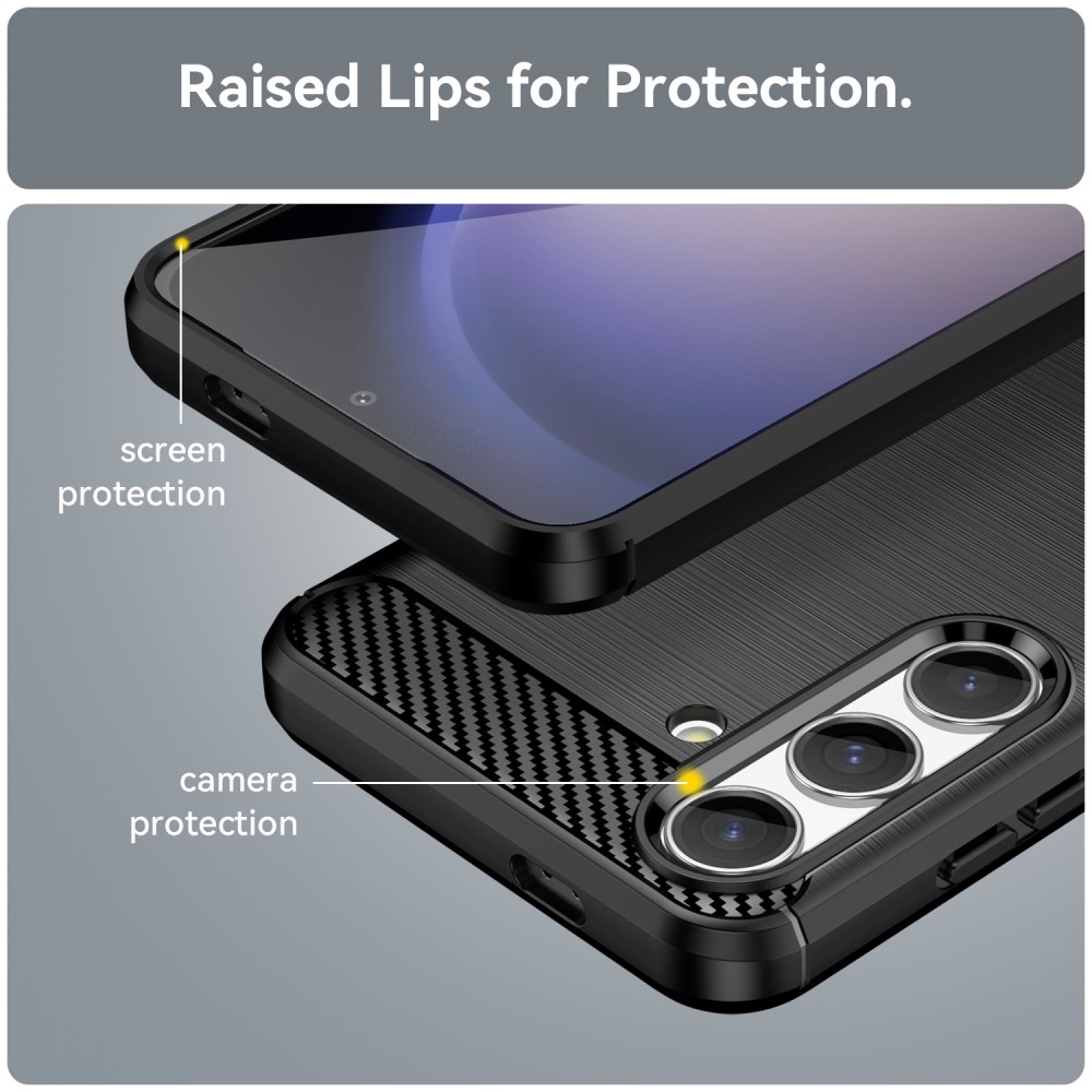 Carbon odolný gelový obal na Samsung Galaxy S24 - černý