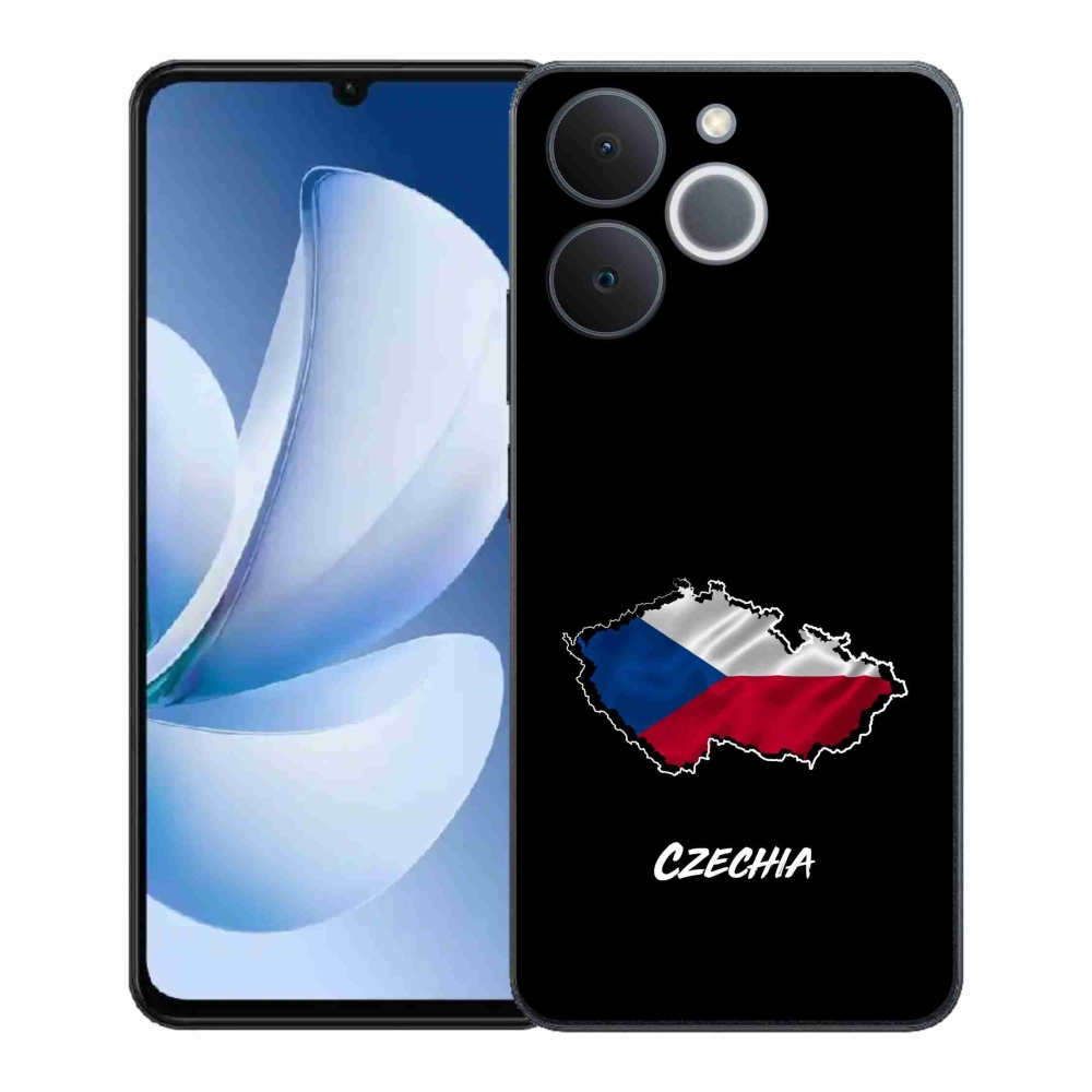 Gelový kryt mmCase na Realme Note 70T - Czechia černé pozadí