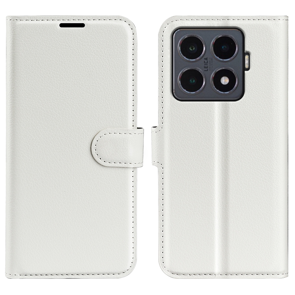 Litchi knížkové pouzdro na Xiaomi 15T Pro - bílé