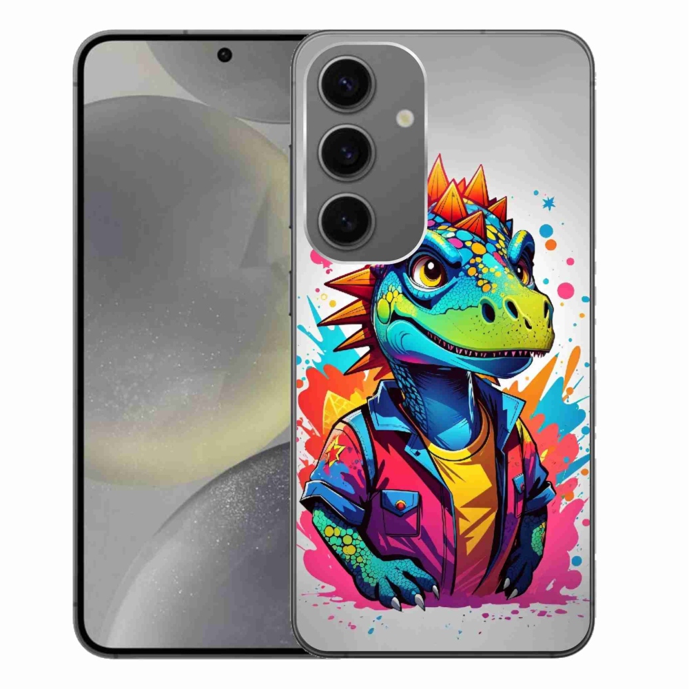 Gelový kryt mmCase na Samsung Galaxy S24+ - barevný dinosaurus