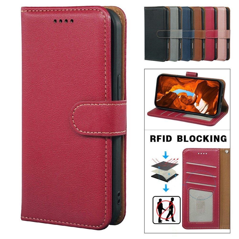 Clasp knížkové pouzdro na Xiaomi Redmi 15 5G - červené