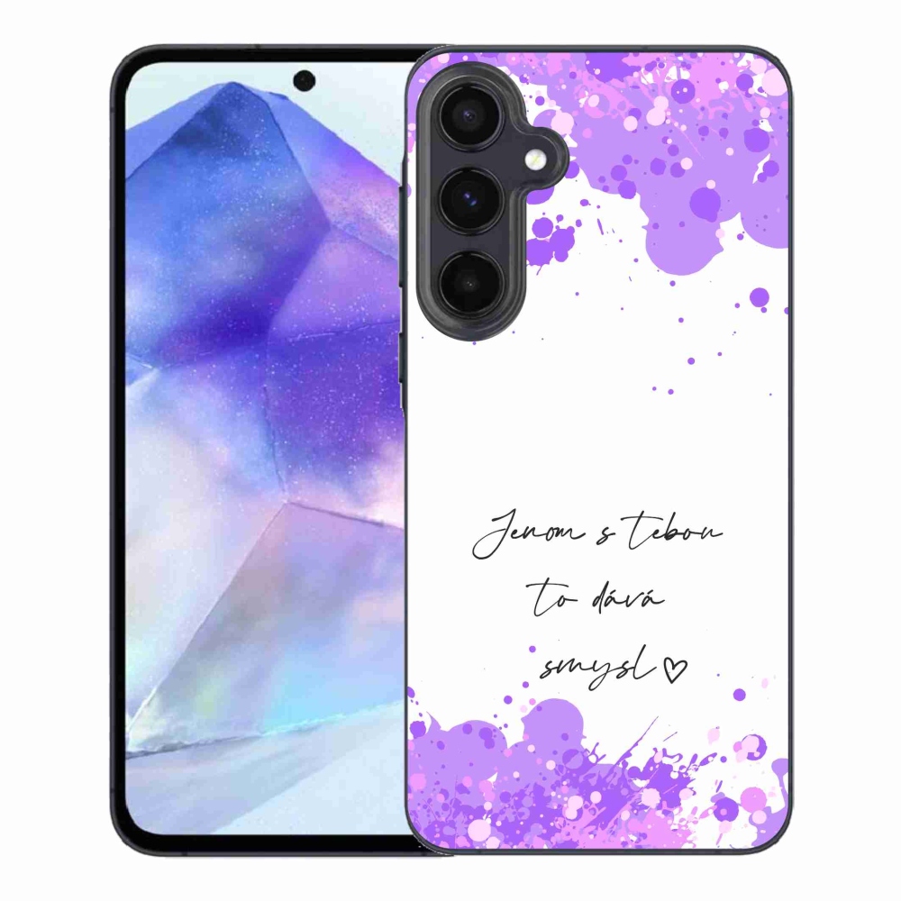 Gelový kryt mmCase na Samsung Galaxy A55 5G - zamilovaný text bílé pozadí