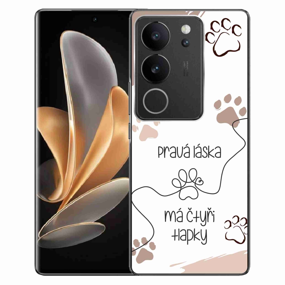 Gelový kryt mmCase na Vivo V29 5G - psí motiv 1 bílé pozadí