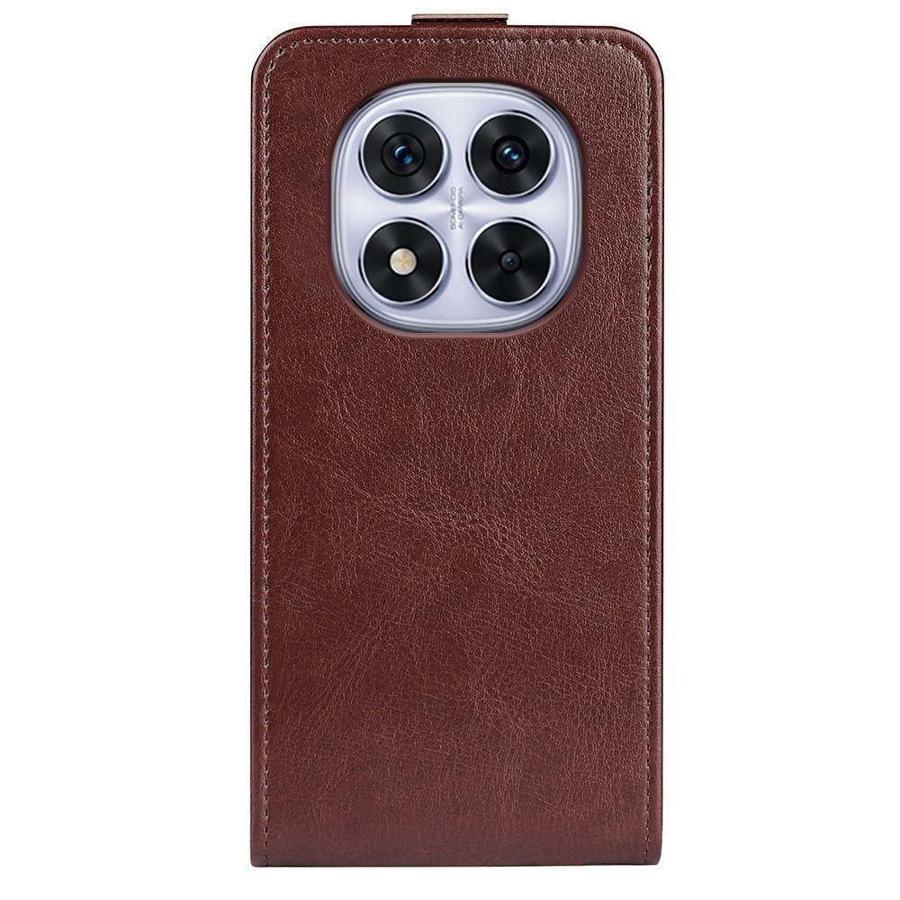 Vertical knížkové pouzdro na Xiaomi Redmi Note 14 Pro 5G/Poco X7 5G - hnědé