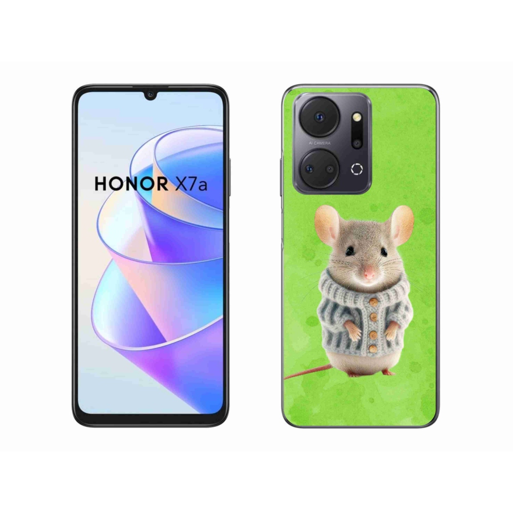 Gelový kryt mmCase na Honor X7a - myška ve svetru
