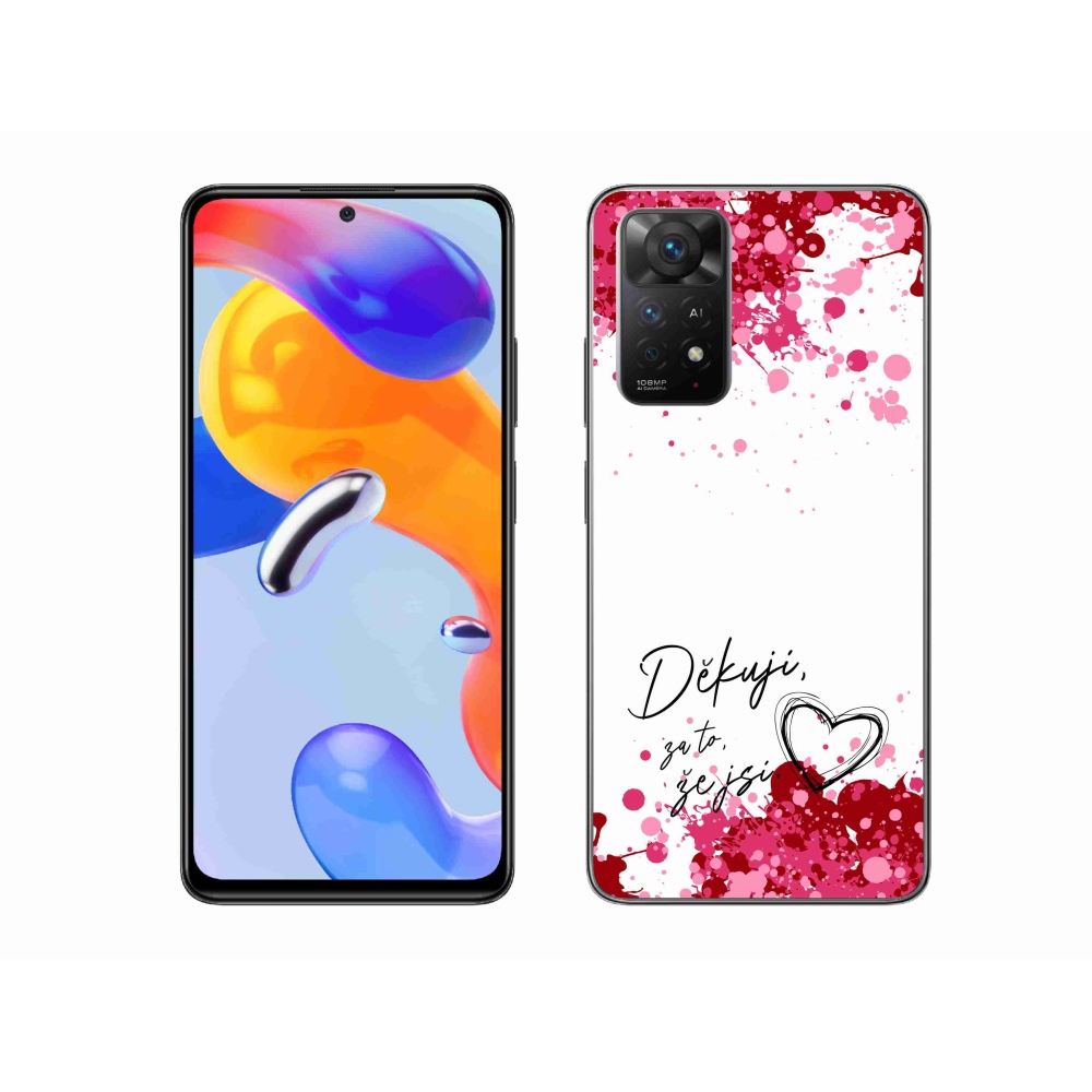Gelový kryt mmCase na Xiaomi Redmi Note 11 Pro 4G/5G - zamilovaný text 2 bílé pozadí