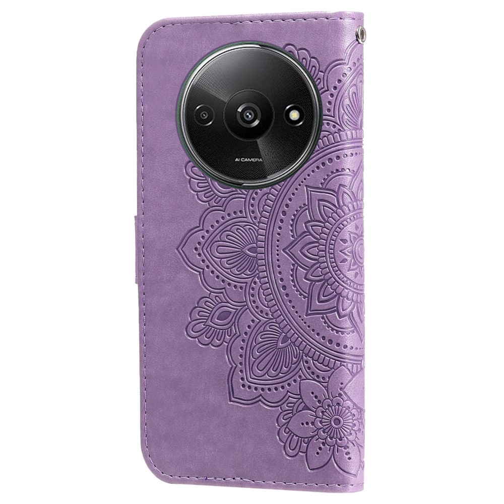 Mandala knížkové pouzdro na Xiaomi Redmi A3 - fialové