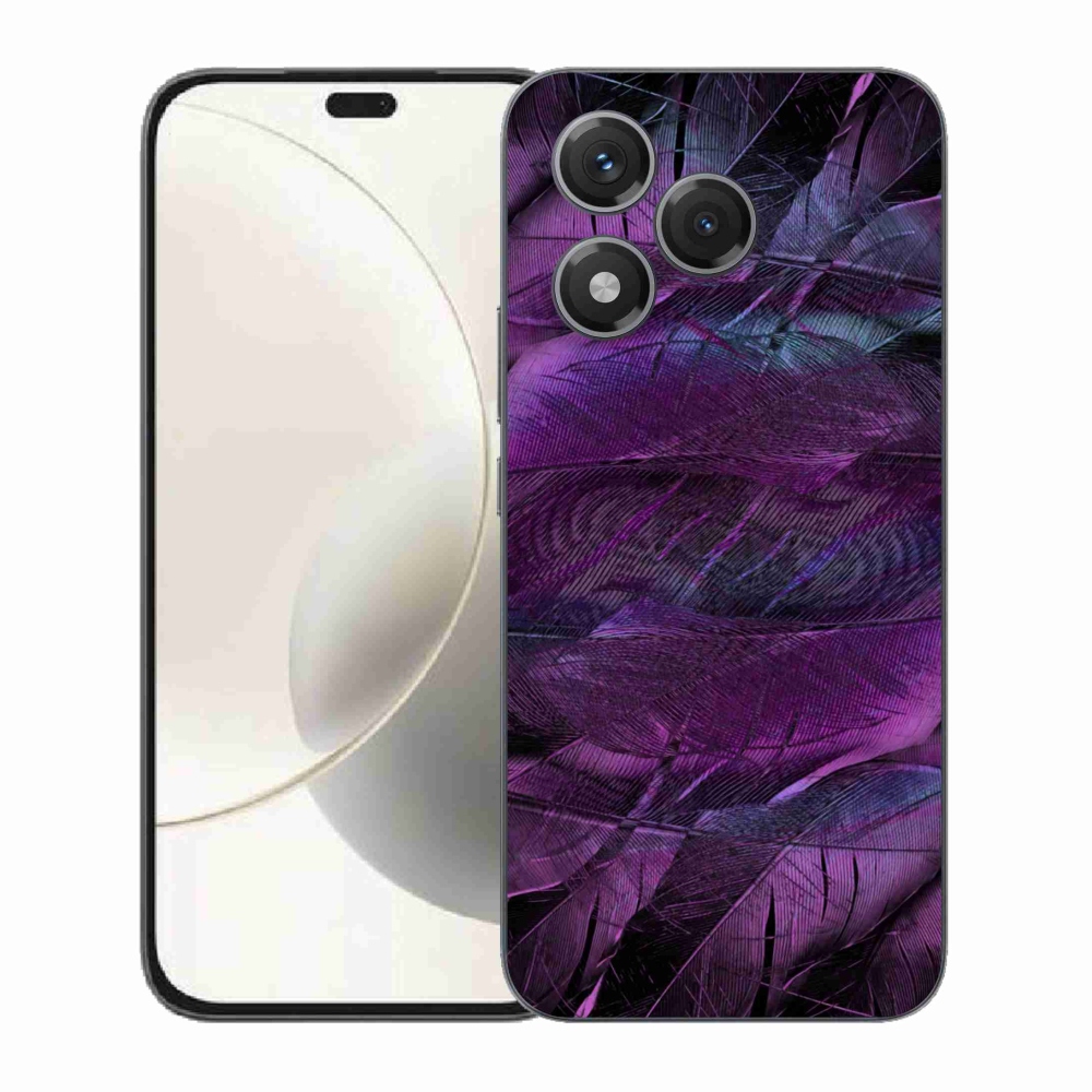 Gelový kryt mmCase na Honor 400 Lite - fialová pírka