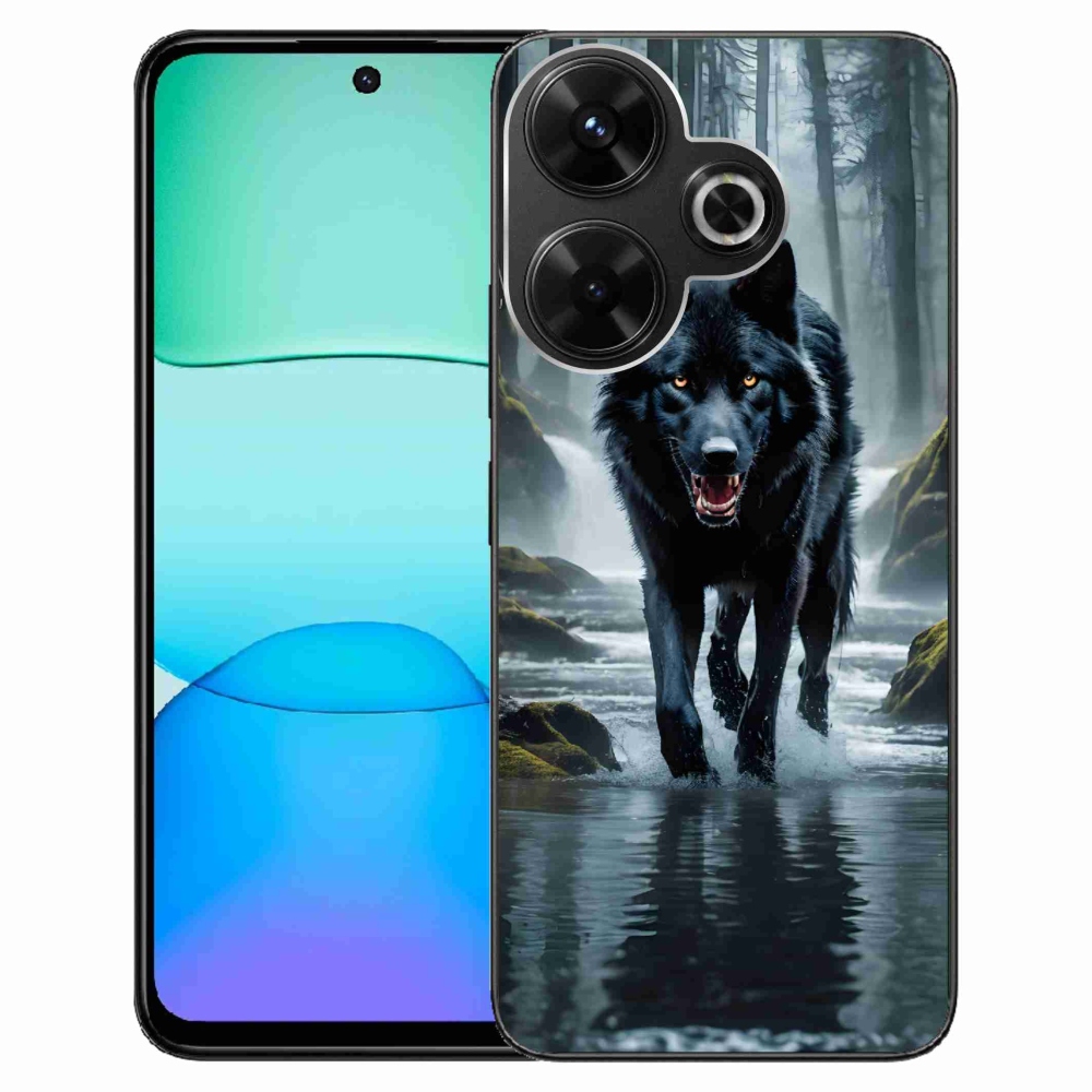 Gelový kryt mmCase na Xiaomi Redmi 13 4G/Poco M6 4G - černý vlk