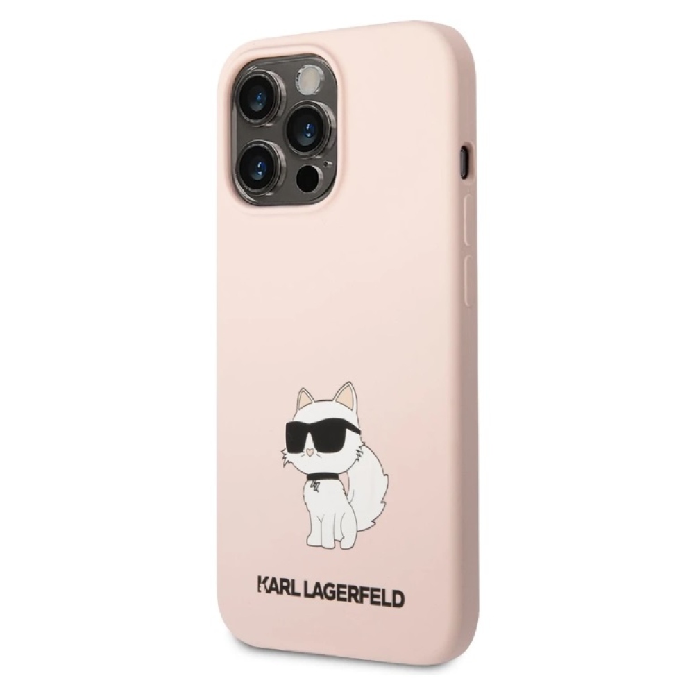 Karl Lagerfeld Liquid Silicone Choupette NFT kryt iPhone 13 Pro Max růžový