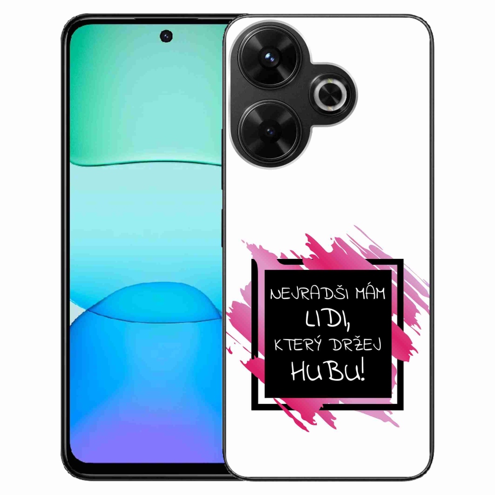 Gelový kryt mmCase na Xiaomi Redmi 13 4G/Poco M6 4G  - vtipný text 7 černobílé pozadí