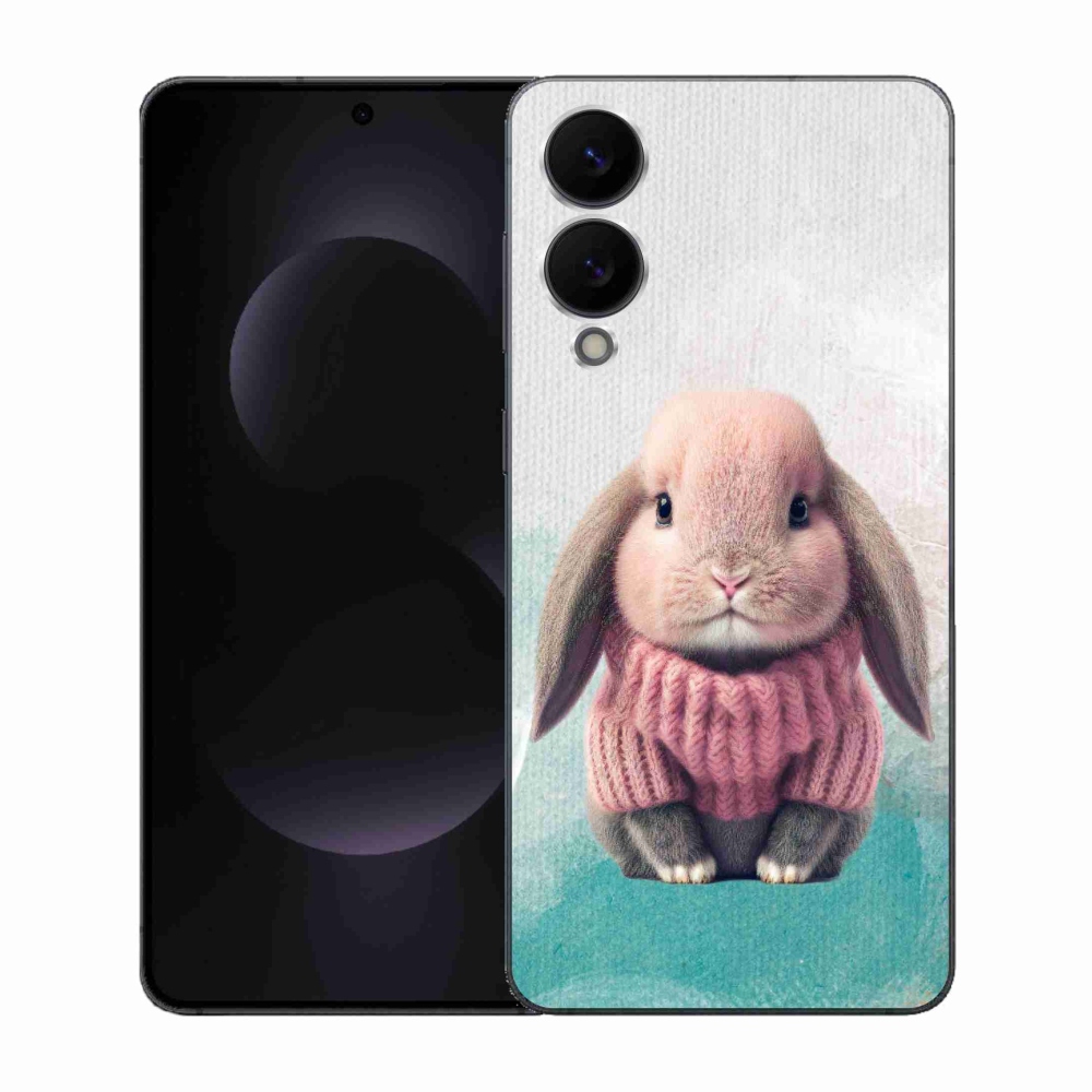 Gelový kryt mmCase na Samsung Galaxy S25 Edge - králíček ve svetru
