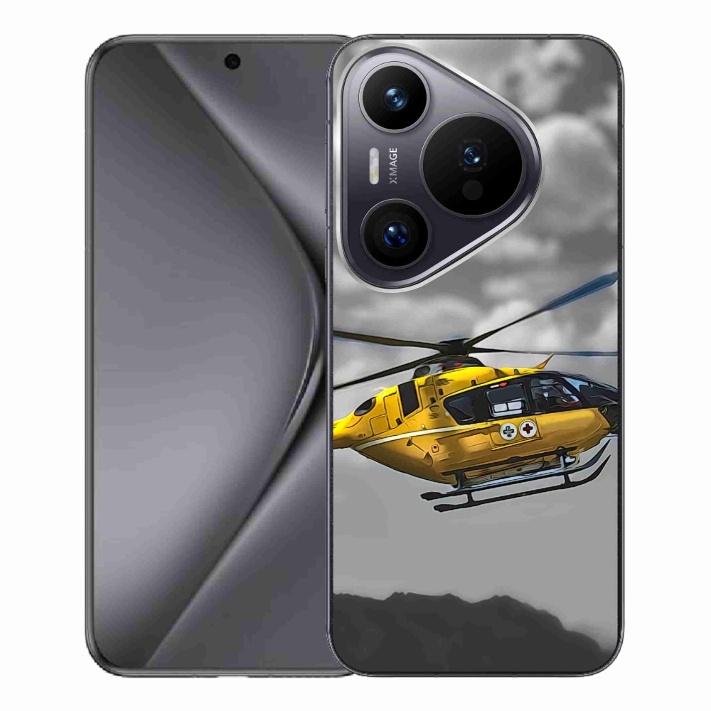 Gelový kryt mmCase na Huawei Pura 70 Pro - žlutá helikoptéra