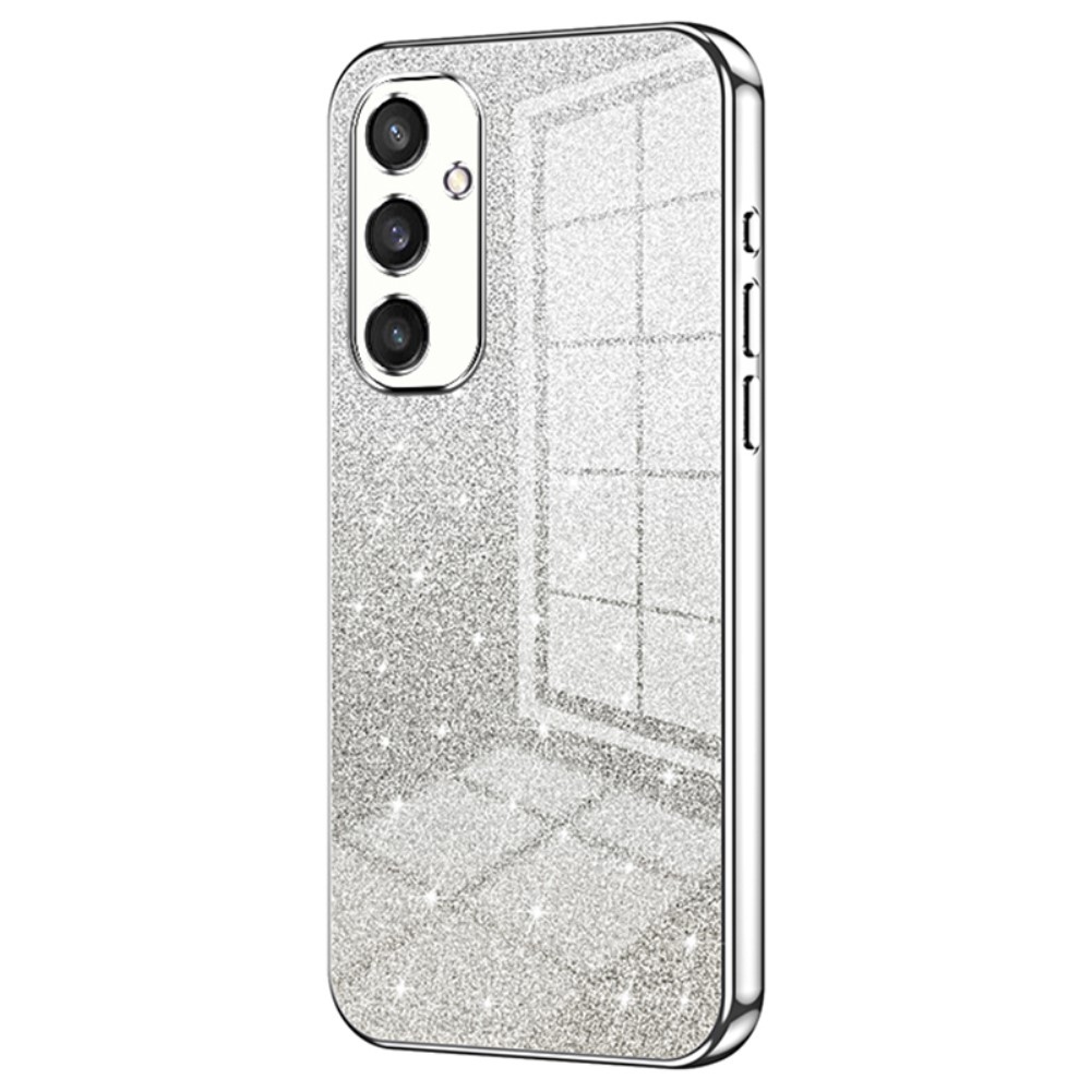Cut gelový třpytivý obal na Samsung Galaxy S24+ - stříbrný
