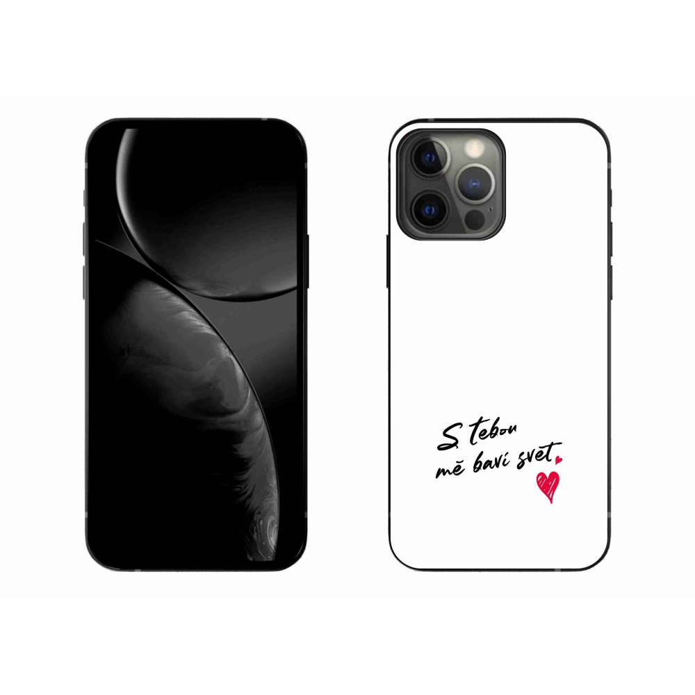 Gelový kryt mmCase na iPhone 13 Pro Max 6.7 - zamilovaný text 1 bílé pozadí