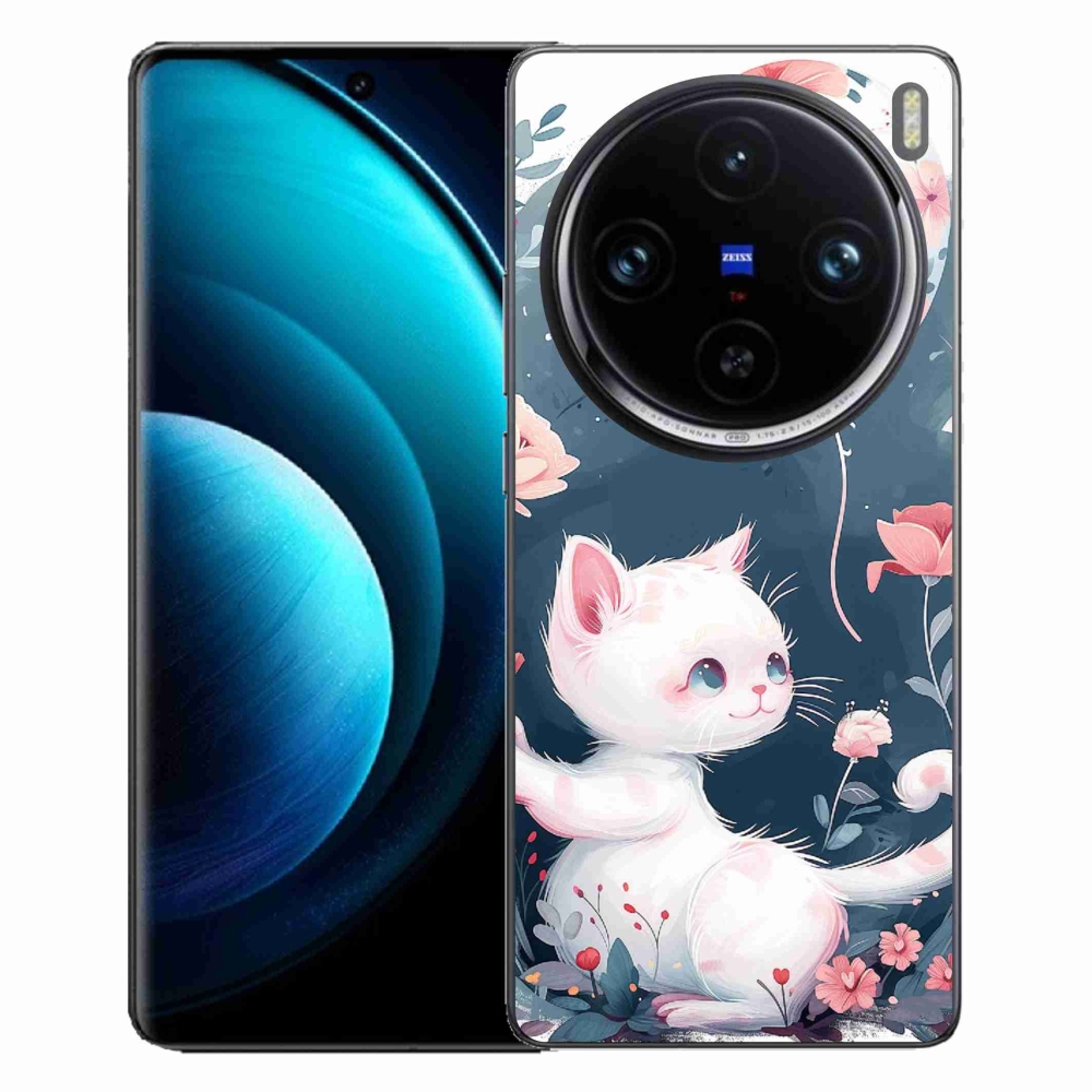 Gelový kryt mmCase na Vivo X100 Pro 5G - kotě s balónkem