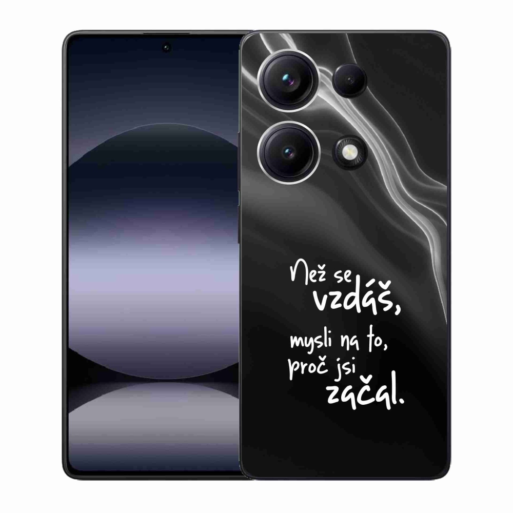 Gelový kryt mmCase na Xiaomi Redmi Note 14S - citát 2 černé pozadí