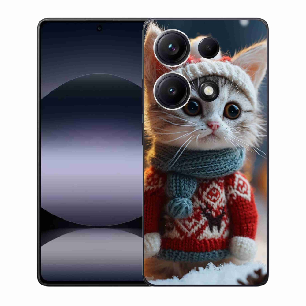 Gelový kryt mmCase na Xiaomi Redmi Note 14S - kotě ve svetru
