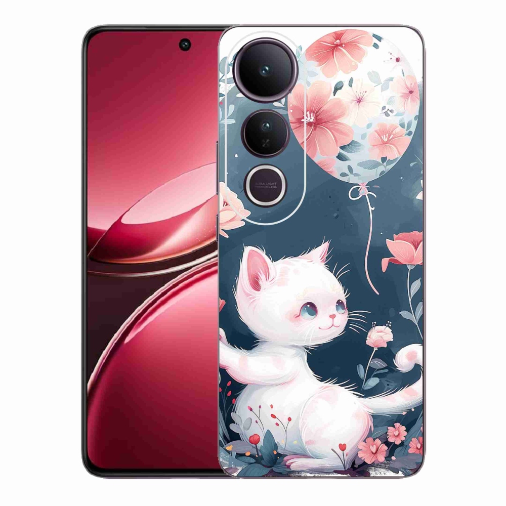Gelový kryt mmCase na Vivo V50 Lite 4G/5G - kotě s balónkem