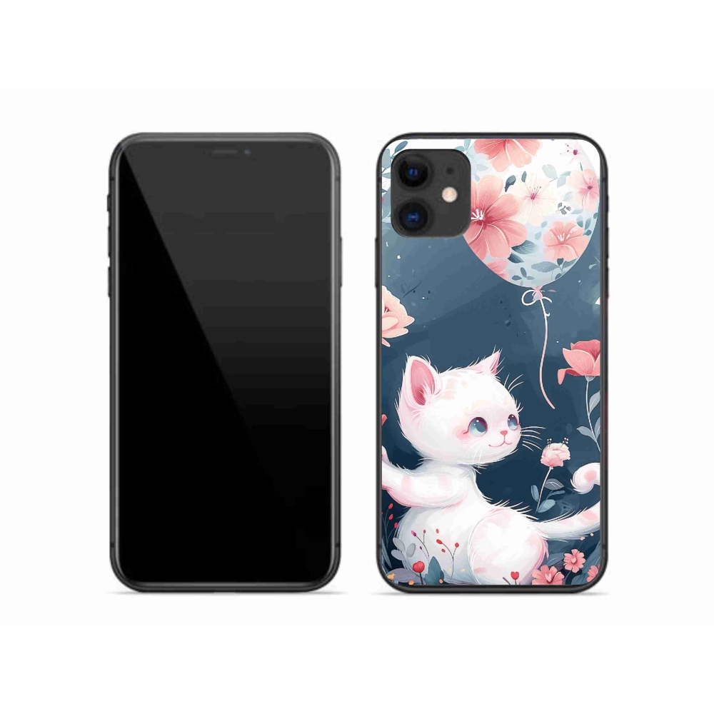 Gelový kryt mmCase na iPhone 11 - kotě s balónkem