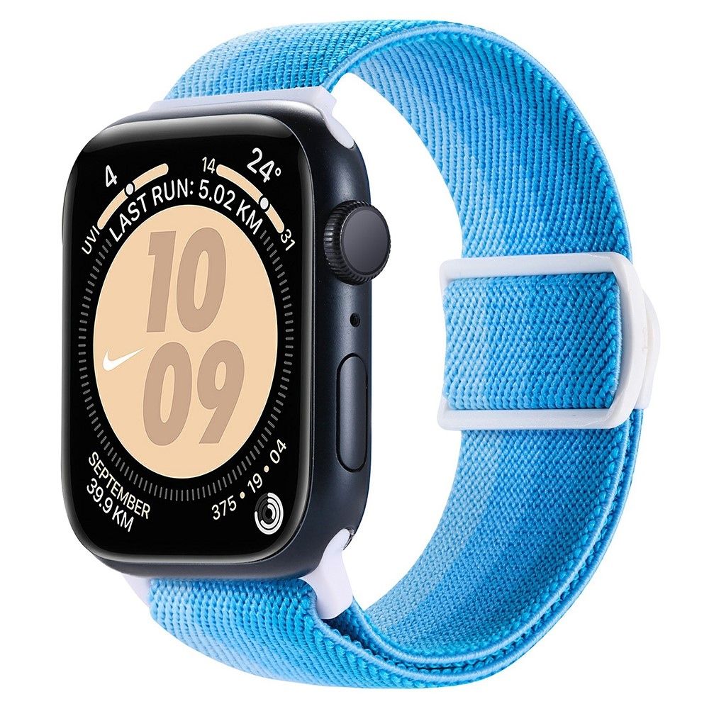 Gradient nylonový řemínek na Apple Watch Ultra/Ultra 2 49mm/SE/SE 2022/2023 44mm/9/8/7 45mm/6/5/4 44mm/3/2/1 42 mm - modré pruhy