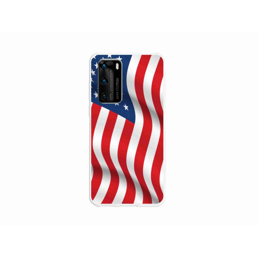 Gelový kryt mmCase na mobil Huawei P40 - USA vlajka