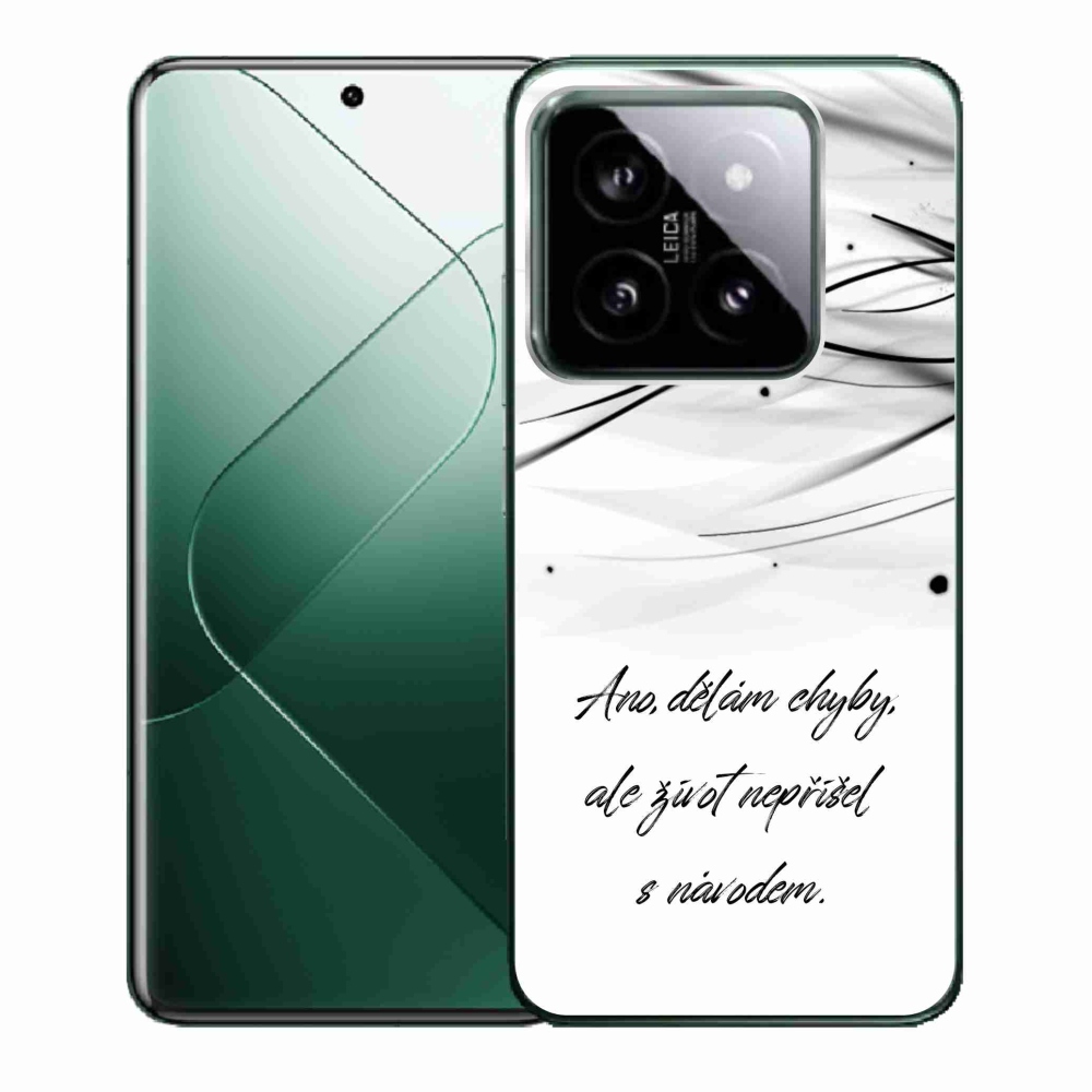 Gelový kryt mmCase na Xiaomi 14 - citát bílé pozadí